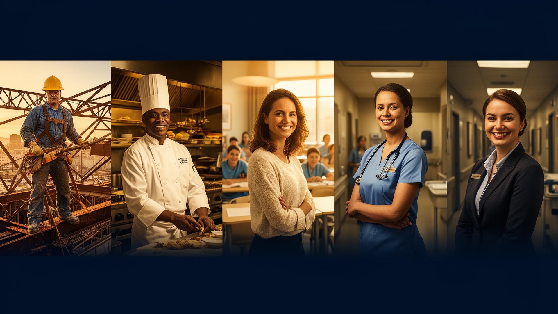 Construction workers, chefs, teachers, nurses and hospitality staff — the U.S. labor force